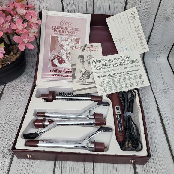 Oster Other - Vintage Oster 4-n-1 Curling Irons/Brush Set